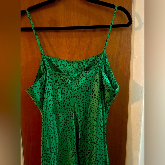 Scoop Green Leopard Slip Midi Dress Large - Picture 10 of 10